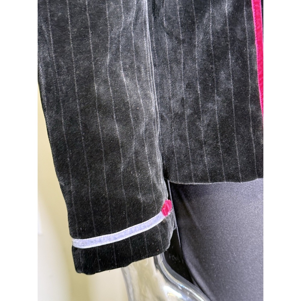 Womens Washable Fitted 100% Suede Leather Blazer Jacket Sz M Periwinkle Blue Y2K - Picture 6 of 14